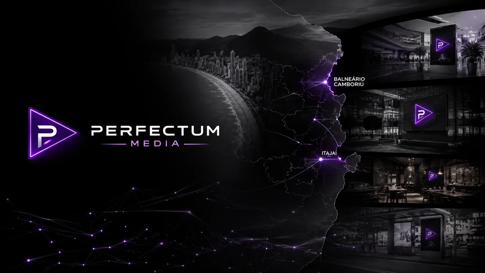 Representação visual da expansão da Rede Perfectum Media